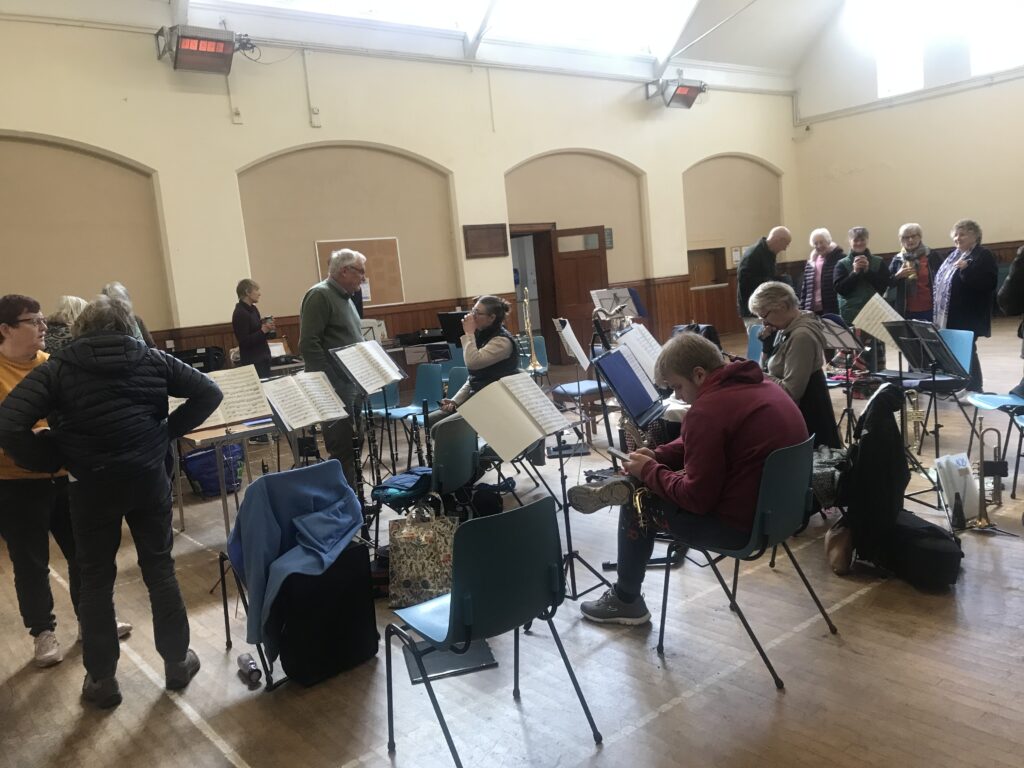 Tony Hedley takes a rehearsal at Whitehall Methodist Church Hall.